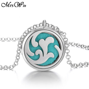 New Tree of Life Aromatherapy Necklace Stainless Steel Open Perfume Locket Essential Oils Diffuser Necklace Aroma Jewelry